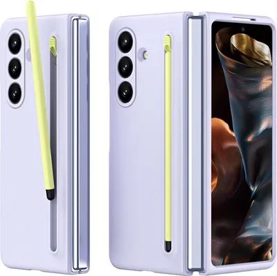 Produktbild von Für Samsung Galaxy Z Fold7 5G Skinfeel Schutz Hülle mit Stifthalterung Lila
