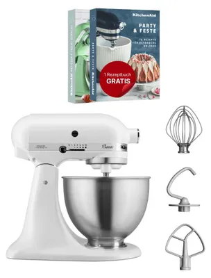 Produktbild von KitchenAid 5K45SSEFW, Standmixer, Weiß, Schlagen, Kneten, Mixen, Rührer, 1,15 m, 4,3 l, 220 RPM