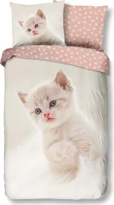 Produktbild von Good Morning Kinder Bettwäsche-Set CATTY 140x200/220 cm Cremeweiß