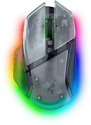 Produktbild von Razer Basilisk V3 Pro 35K, rechts, Optisch, RF Wireless + Bluetooth + USB Type-A, 35000 DPI, Weiß