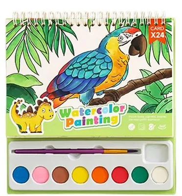 Zdjęcie produktu dla Zestaw farlowych dla dzieci - 24 kolory wraz z albumem do malowania akwarelami