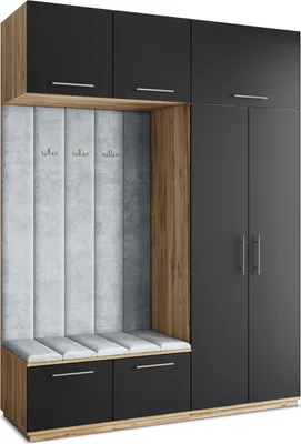 Produktbild von Masseno Garderobe-Set REMA 180/240/60 cm Modern Garderobenschrank Eiche Wotan