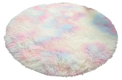 Produktbild von Runder, flauschiger Teppich für Mädchenzimmer, 60 cm Durchmesser, flauschiger Kreisteppich für Teenagerzimmer, Plüsch-Zotteliger Teppich, süßer Kinderzimmerteppich, weiche, runde, flauschige Schlafzimmerteppiche für Mädchen und Jungen, flauschiger Kreisteppich für Kinderzimmer, Spiel- und Lesezimmer, runder Teppich für Schlafzimmer, 60 x 60 cm großer, flauschiger Kreisteppich für Kinderzimmer, flauschiger Teppich für Teenagerzimmer, süße Zimmerdekoration für Babys