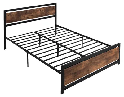 Immagine prodotto di Etna - Struttura letto matrimoniale in legno e metallo, 162x195 cm colore marrone
