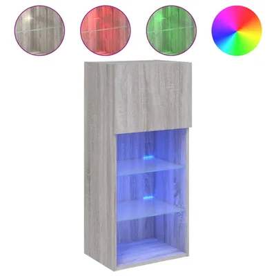 Produktbild von vidaXL TV-Schrank mit LED-Leuchten Grau Sonoma 40,5x30x90 cm