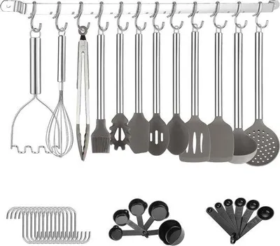 Immagine prodotto di Set di utensili da cucina da 38 pezzi. Set di spatole e cucchiai antiaderenti lavabili in lavastoviglie