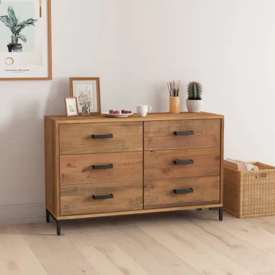 Image de vidaXL Sideboard Marron 110x35x70 cm Pin massif