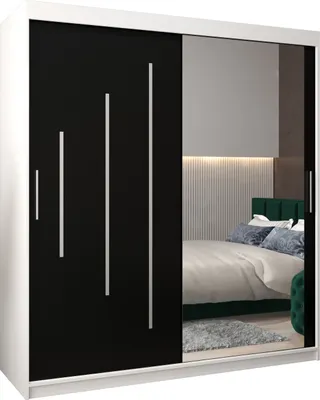 Produktbild von Kleiderschrank, Schiebetürenschrank Schlafzimmer, Schrank mit Spiegel YORK 2 180 cm