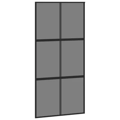 Produktbild von Schiebetür Schwarz 102,5x205 cm Hartglas und Aluminium