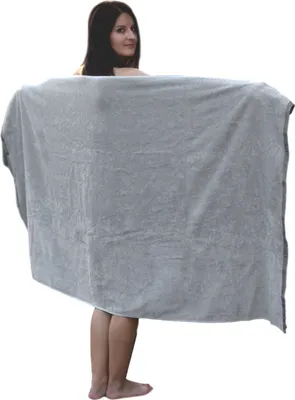 Produktbild von HOMELEVEL XL Sauna Handtuch Badetuch SPA Baumwolle 180 x100cm Saunahandtuch Saunatuch Hellgrau/Dunkelgrau