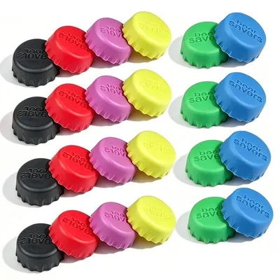 Produktbild von Silikon Flaschenkappen 6‑Farben Set, wiederverwendbare Flaschenverschlüsse für Bier‑, Getränkeflaschen, luftdicht Verschlusskappen für Haushalt