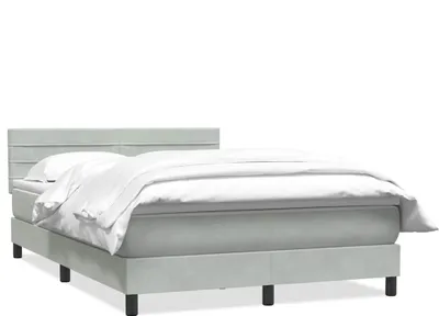 Produktbild von vidaXL Boxspringbett mit Matratze Hellgrau 160x220 cm Samt