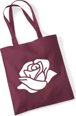 Produktbild von Huuraa Jutebeutel Rose Blüte 10 Liter Burgundy Baumwolle Tasche Geschenkidee