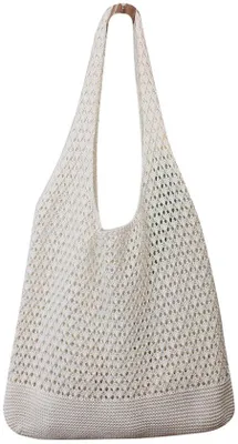 Zdjęcie produktu dla Torba plażowa w kropki, letnia torba plażowa, elegancka siateczkowa torebka damska, torba w stylu hippisowskim, torba w odcieniach beżu, morelowe