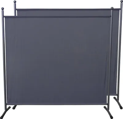 Produktbild von 2 Stück Paravent 180 x 178 cm Grau - Raumteiler Stellwand Blickdicht Innen & Außen - Garten & Balkon Sichtschutz Trennwand