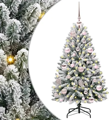 Obrázok produktu pre vidaXL Umelý vianočný stromček zeleno-biely 120 cm PVC a kov
