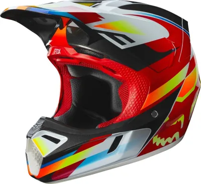 Zdjęcie produktu dla Kask motocrossowy FOX V3 Motif Kolor: czerwony/żółty, Rozmiar: S