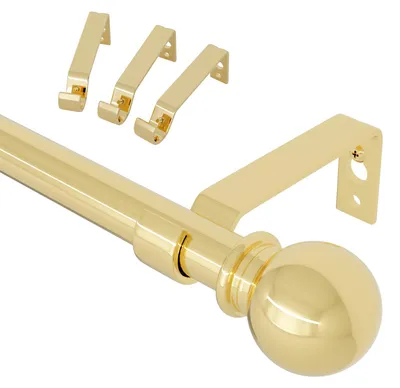 Gardinenstange 3 m, Gold, verstellbar, 16 mm Ø, Metall