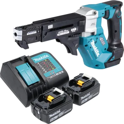 Produktbild von Makita DFR 552 ST Akku Magazinschrauber 18 V 25 - 55 mm Brushless + 2x Akku 5,0 Ah + Ladegerät