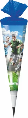 Produktbild von Schultüte / Zuckertüte / Länge: 35cm / rund / "Fußball"
