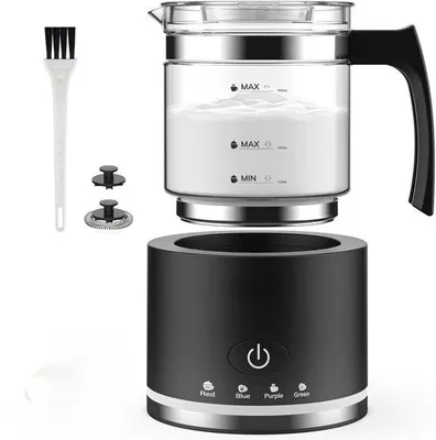 Obrázok produktu pre Elektrický 4-v-1 dojčiaci a napenívač mlieka na indukciu, 500 ml – funkcia na kakao – teplé čokoládové mlieko – mliečna pena – teplé mlieko
