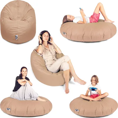 Produktbild von Sit&Joy Sitzsack 2 in 1 Sitzkissen Bodenkissen für Erwachsene & Kinder - Gaming mit Füllung Kissen Sessel BeanBag in 3 Größen und 27 Farben erhältlich mit Reißverschluss (Ø 100cm)