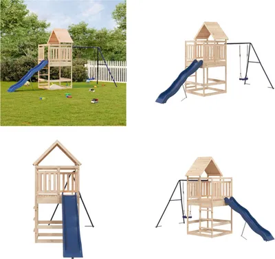 Produktbild von vidaXL Spielturm Massivholz Kiefer - Spielplatz - Spielplätze - Garten Spielplatz - Outdoor Spielplatz