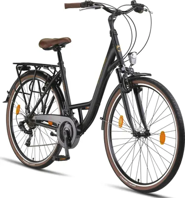 Produktbild von Licorne Bike Violetta Premium City Bike in 28 Zoll - Fahrrad für Mädchen, Jungen, Herren und Damen - Shimano 21 Gang-Schaltung - Hollandfahrrad