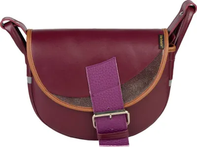 Image de Sac bandoulière pour femme en cuir, couleur bordeaux, modèle Freshman Mini