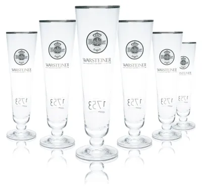Produktbild von 6x Warsteiner Bierglas 0,25l Bierpokal Pilstulpe 1753 Edition Gläser Set Gastro