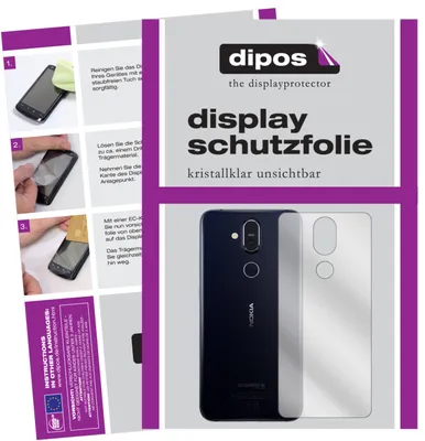 Produktbild von 2x Schutzfolie für Nokia 8.1 Rückseite klar Displayschutzfolie Display Schutz