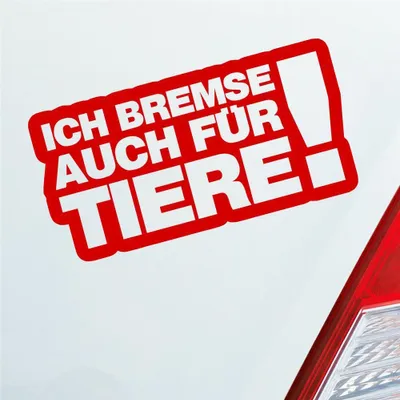 Produktbild von Auto Aufkleber Ich bremse auch Zubehör passend für Tiere! Tierfreund 15x7,5 cm Rot Sticker Heckscheibenaufkleber