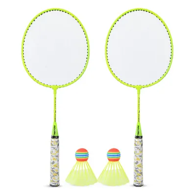 Obrázek produktu pro Dětská badmintonová raketa s 2 míčky Set venkovní sportovní hra Děti Chlapci Dívky Hračky Fluorescenční žlutá