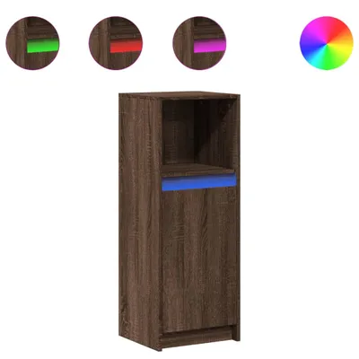 Produktbild von LED-Sideboard Braun Eichen-Optik 38x34x100 cm Holzwerkstoff