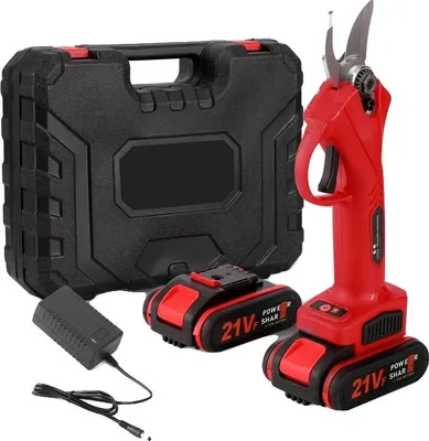 Obrázek produktu pro Akumulátorový elektrický prořezávač stromů, vysoká účinnost, ergonomický design, červený