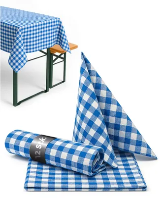 Produktbild von 12 Stück Rot-Weiße Karierte Servietten 60 x 60 cm - 100% Baumwolle