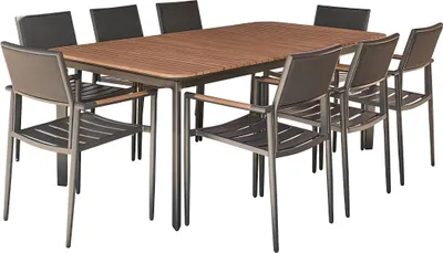 Produktbild von Gartenmöbel aus massivem Teakholz und Aluminium, 6–8 Personen