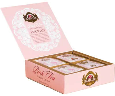 Zdjęcie produktu dla Basilur PINK TEA ASSORTED herbata zielona DESEROWA zestaw PREZENT - 40x1,5g