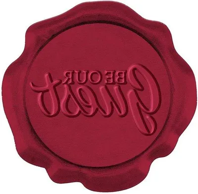 Immagine prodotto di Adesivi con sigillo in ceralacca per inviti di nozze e scrapbooking - 50 pezzi, motivo "Be Our Guest", 30 mm