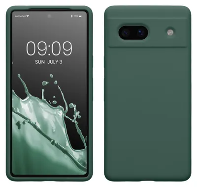 Produktbild von kwmobile Handyhülle für Google Pixel 7a Hülle, für Pixel 7a Case - Hülle Silikon - kabelloses Laden - Tannengrün