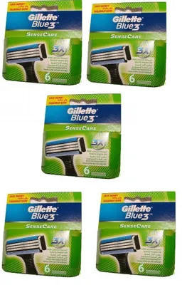Produktbild von Gillette Messerklinge Blue 3 Sense, Rasierklingen 30 Stk, kompatibel & Sensor Excel Rasierer (Klingen-Set), Klingen, Ersatzklingen, Rasierkopf