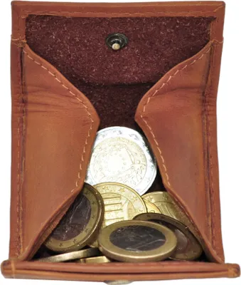 Produktbild von Benthill Kleine Münzbörse Leder | Minibörse für Münzen | Echt Leder Mini Kleingeldschütte | Wiener Schachtel | Münzbeutel