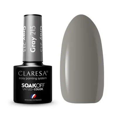 Zdjęcie produktu dla CLARESA_Soak Off UV/LED Gray lakier hybrydowy 213 5g