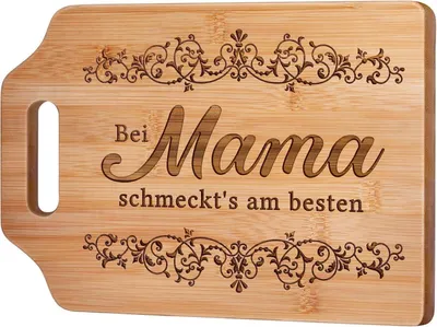 Produktbild von Graviertes Bambus Schneidebrett Geschenkidee Mama - Weihnachtsgeschenk Mama