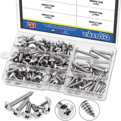 Immagine prodotto di Kit assortito di viti per lamiera a testa a traliccio Phillips 304 RVS, 6 misure metriche