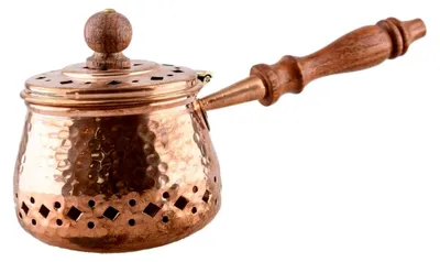 Produktbild von antik Räucherpfanne Kupfer mit Holzgriff für Weihrauch Räucherwerk Räuchermischung Räuchergefäß Hausreinigung Handarbeit 2836