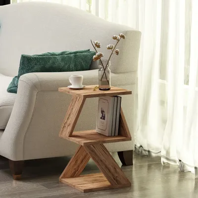 Image de Skye Decor, Albeni - Atlantic Pine, table d'appoint, pin atlantique, panneaux de particules 100 % mélaminés, 29,6 x 29,6 x 54,2 cm