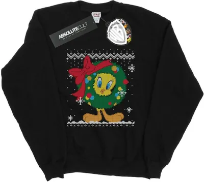 Produktbild von Looney Tunes - "Tweety Pie Christmas Fair Isle" Sweatshirt für Herren BI32448 (S) (Schwarz)