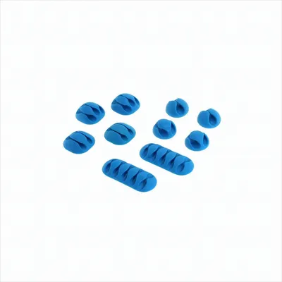 Produktbild von OTB Kabelmanagement - Kabelclips / Kabelhalter - 10er Set blau