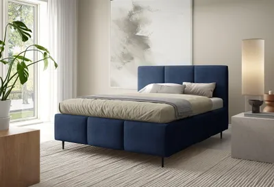 Produktbild von Polsterbett Schlafzimmerbett MIAMI 180x200cm in Stoff Coral Blau